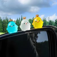 ✟♈✸ Car Decorative Ornaments Luminous Chicks Modeling Car Decorative Accessories Fun Cartoon Car Toys Bike Helmet Riding Decorations