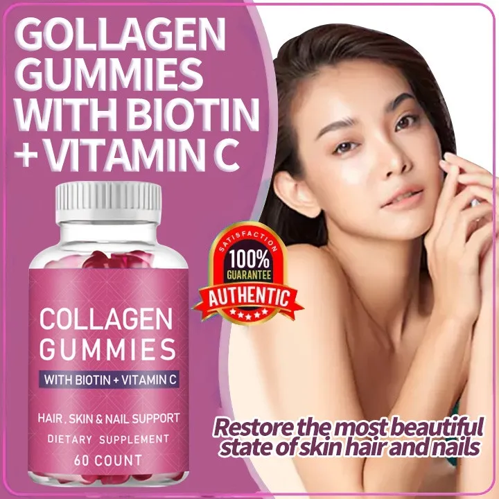 Collagen Gummies With Biotin Vitami C Hair Skin Nail Support 60 Count Goli Health Gummy 5002