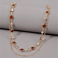 【DT】hot！ Fashion Choker Metal Spherical Thin Chains Necklace Boho Multilevel 2021 Chain Collar Jewelry