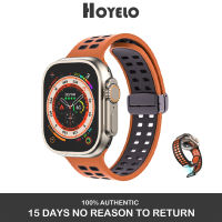 Hoyelo Sport Silicone Watch Band for Apple Ultra 49mm Series 7 6 5 4 3 Replacement Watch Band with Magnetic Buckle for Apple Watch 45mm 44mm 42mm 41mm 40mm 38mm