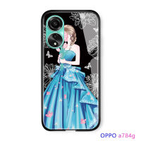 พร้อมเคสโทรศัพท์สำหรับ Vivo Y27 5G OPPO A78 4G แฟชั่นสวยหรูสาวๆมองหลังเคสกระจกนิรภัยมันวาวชุดเดรสปาร์ตี้กำจัดวัชพืชฝาหลัง