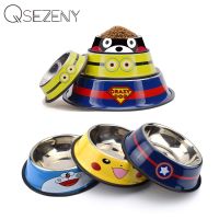 Pet Dog Bowl Cat Cartoon Stainless Steel Dog Pot Bowl Pet Feeder Gamelle Chien Water Bottle Food