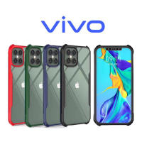 109.(พร้อมส่งในไทย)เคสกันกระแทกขอบสีหลังใส VIVO Y11 Y12 Y15 Y17 V23e v23 5g Y31 Y51 Y33S Y21