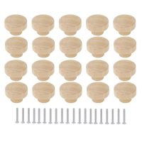 Round Unfinished Wood Drawer Knobs Dia Wood Furniture Cabinet Dresser Pulls