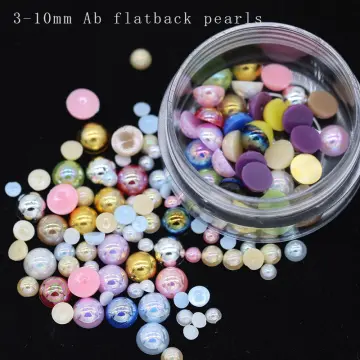 AB White Half Pearl Mixed Size from 1.5mm To 10mm DIY Craft ABS Resin  Flatback