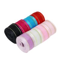 (10Yards/lot)  25mm White broadside gold edge organza ribbon wholesale gift wrapping decoration ribbons lace fabric wholesale Gift Wrapping  Bags