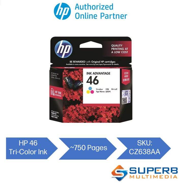 HP 46 Tri-color Original Ink Cartridge [CZ638AA] | Lazada