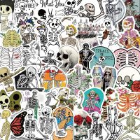 50PCS Skeleton Bumper Stickers Colorful Dancing Skeleton Funny Skull Stickers for Car Computer Luggage Refrigerator Kids Toy Stickers