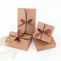 DIY Ribbon Gift Box ~ Handmade Multi-Size Gift Box Candy Wedding Cake Kraft Paper Home Party Supplies Box Packaging