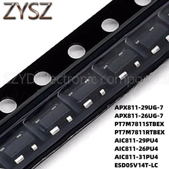 100pcs-sot143-apx811-29ug-7-apx811-26ug-7-pt7m7811stbex-pt7m7811rtbex-aic811-29pu4-aic811-26pu4-aic811-31pu4-esd05v14t-lc-electronic-components