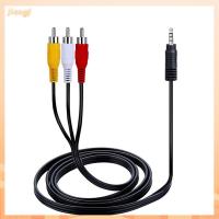 JIANGF 1M ดีวีดีทีวี วิดีโอเสียง ชายไปชาย สาย AUX สายอะแดปเตอร์ แจ็ค 3.5 มม. ถึง 3 RCA สาย AV