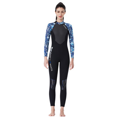 DIVE SAIL Full-Body Wetsuit ท่องว่ายน้ำชุดดำน้ำกีฬาแฟชั่นแขนยาว Camouflage ดำน้ำดูปะการัง Wet Suit