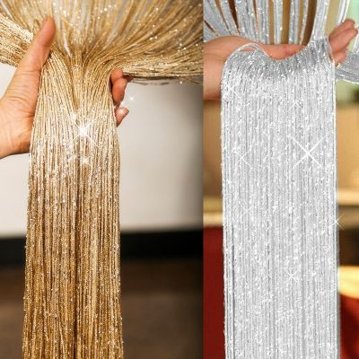 【CW】 New Tassel String Curtain 100x200cm Valance Room Divider Wedding