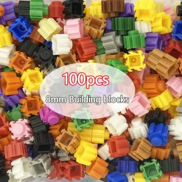 500pcs DIY Building Blocks 1x1 Round Plate MOC Pixel Art Kit Brick Bulk  Compatible 4073 Anime