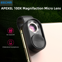 ESCAM APEXEL APL-MS01 100xกำลังขยายLEDไฟรูปวงกลมสมาร์ทโฟนกล้องจุลทรรศน์apexel macro lens for iPhone 12 Xiaomi All Smartphone,เลนกล้องมือถือ,macro lens iphone 12,เลนส์กล้องมือถือ