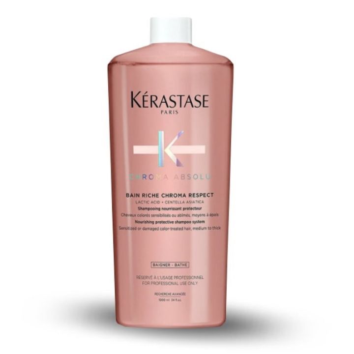 Kerastase Chroma Absolue Bain Riche Chroma Respect Nourishing Protective Shampoo System (Sensitized or Damaged Color-Treated Hair : Medium to Thick) 1000 ml