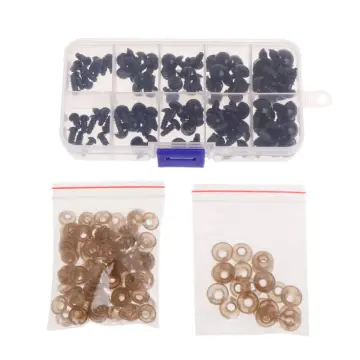 wholesale 50pcs/lot 4.5mm/5mm/6mm/7mm/8mm/9mm/10mm/12mm/13mm Black Round  FLAT Safety Eyes Plastic Doll Eyes