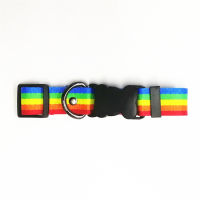 Fashion Dog Collar Leash Set Pet Adjustable Rainbow Chain Small Medium Dogs Puppy Yorkshire Corgi Pomeranian Poodle Bichon