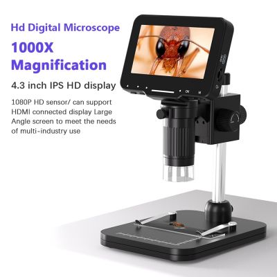 jfjg▧□  LP043 1080P USB Digital Microscope with 4.3-inch Large for Insect Observation Children Teenagers