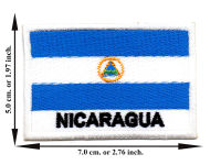 ตัดรีด ตัวรีดติดเสื้อ อาร์มปัก ติดเสื้อปัก ปักเสื้อ DIY ลาย ธงNicaragua สีฟ้า มีบริการเก็บเงินปลายทาง