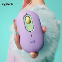 เมาส์บลูทูธไร้สายสำหรับเล่นเกมป๊อปเม้าส์แบบ Logitech สำหรับคอมพิวเตอร์ที่สำนักงานพกพาขนาดกะทัดรัดความเร็วข้ามหน้าจอ