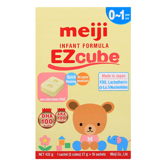 Hàng cty - sale 1 hộp 16 thanh 5 viên thanh sữa meiji cube 0-1 tuổi  hàng - ảnh sản phẩm 1