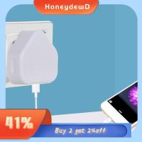 HONEYDEWD การท่องเที่ยว 5V 1A 1 พอร์ต USB ที่ชาร์จ USB อะแดปเตอร์ไฟฟ้า สหราชอาณาจักรปลั๊ก ที่ชาร์จติดผนัง