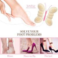 2 Pcs Heel Cushion Pads, Heel Shoe Grips Liner Self-Adhesive Shoe Insoles Foot Care Protector, Liner Foot Care Adhesive Sticker,Sole Protector Shoe Accessories, แผ่นป้องกันการสึกหรอของส้นเท้า