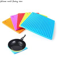 7Colors Square Heat Resistant Silicone Pad Drink Cup Coasters Non-slip Pot Holder Table Placemat Kitchen Accessories Tools