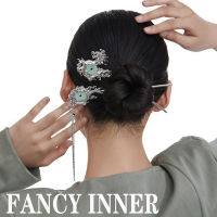 Away CWwartNew Hair Stick Hairpin Dragon Metal Sculpture Punk Resin Hollow Silver Color Tassel Simple Hairstyle for Women Hair Accessories