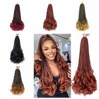 KUXMTC 16Strands/Pack สังเคราะห์สังเคราะห์สังเคราะห์ หยิกฝรั่งเศส Ombre Ombre Ombre หยักเป็นคลื่น โครเชต์ผมกับปลายหยิก ร็อค ม้วนลอนเกลียว กล่องเทพธิดา braids สำหรับผู้หญิง