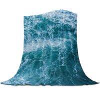 2023 Sea Wave Landscape Blanket Mat Coral Fleece Throw for Bed Home Bedroom Sheet Kids Aldult Flannel Blankets