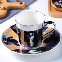 Mirror Reflection Water Mugs Household Office Tea Coffee Cup and Saucer Set Creative Decor Drinkware Coffeeware Gift