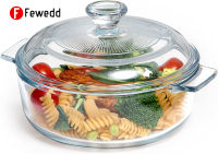 Glass Casserole Dish with Lid Oven Safe Covered Round Casserole Dish with Handles, Glass Microwave Bowls With Glass Lid Casserole Cookware (0.8L/1.7L)