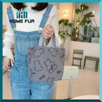 Home Fur กระเป๋าถือ กระเป๋าผู้หญิง กระเป๋าผ้า ลายหมีน้อย สไตล์เกาหลี