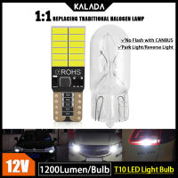 Kalada 1ชิ้น12โวลต์ T10 W5W หลอดไฟ Led แคนบัส4014SMD 168 194การอ่านรูปทรงกลมภายในรถป้ายทะเบียนรถไฟสัญญาณไฟ6000K ขาวแดงเหลืองโคมไฟแสงวงกว้างจอด