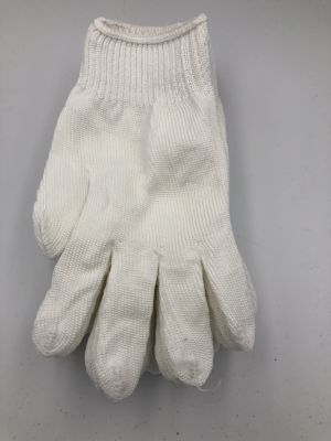ถุงมือผ้าโพลีสีขาว(10เข็ม)ขาวสะอาด(1โหลมี12คู่) มีความยืด ใส่สบายฟรีไซด่ แพ็คละ10 โหล