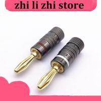 zhilizhi Store 1 pair/ 2 pair 4MM Banana Jack Plug adapter Straight Pre Amplifier Gold Plated Connector solder free Audio Speaker q1