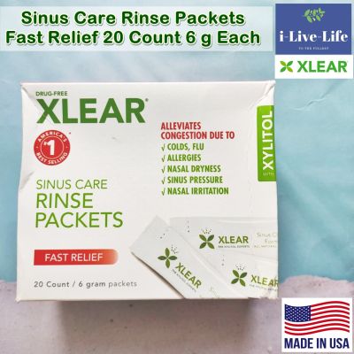 สเปรย์จมูก บรร เทา ไซ นัส Sinus Care Rinse Packets Fast Relief 20 Count 6 g Each - Xlear