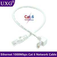 [HOT HAIXWLXKWW 589] 90องศาด้านขวาข้อศอกข้อศอก RJ45 CAT6 8pin UTP ด้านข้างมุม L รูปร่าง RJ45แพทช์รูปร่างสาย Ethernet Lan สายสั้น Gigabit