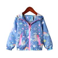 Spring Jacket for Girls Coats Hooded Unicorn Rainbow Pattern Baby Girls Clothes Outerwear Kids Windbreaker Autumn Girls Jackets