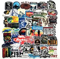 พร้อมส่ง50ชิ้น รวมพลคนตกปลา Fishing sticker พลาสติกกันน้ำ สีคมชัด