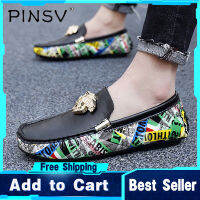 Pinsv ผู้ชายรองเท้าโลฟเฟอร์สบายๆผู้ชายลื่นบนรองเท้าผู้ชายขี้เกียจรองเท้า2สีผู้ชายรองเท้าลำลองสำหรับผู้ชายหนังแท้รองเท้าเรือรองเท้าขับรถใบบนผู้ชายขี้เกียจรองเท้าขนาดบวก35-48