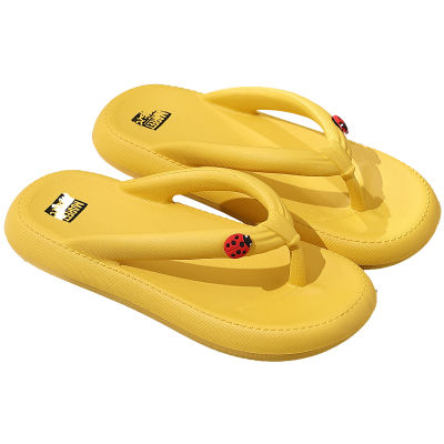 Women Flip Flops Thick Bottom Platform Uni Casual Breathable Beach Sandals ladybug Animal Design Women Slipper Home Men Shoes