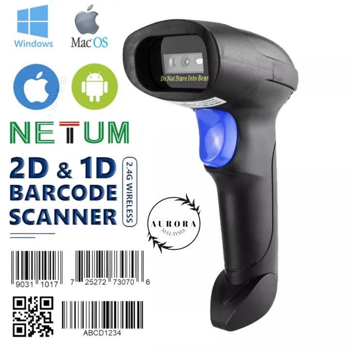 NETUM Barcode Scanner 2D Bluetooth Wireless 2.4G USB QR Code Reader