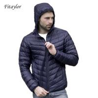 ZZOOI New autumn winter ultra thin duck down men jacket  XXXL hooded jacket for men fashion mens Outerwear coat