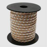 4.5x2mm Perak Aluminium Studded Korea Faux Suede Cord Perhiasan Temuan sekitar 20 meter/roll 15 warna