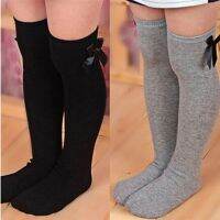 Honnyzia Shop Kids Girls Sweet Princess Bowknot Striped Boot Socks Winter Knee High Warm Socks