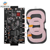 pcbfun ที่ชาร์จแบบไร้สาย3 Coils QI 20W ชาร์จไร้สายแผงวงจร12-24V ชาร์จไร้สาย DIY สำหรับรถยนต์รถบรรทุก RVs