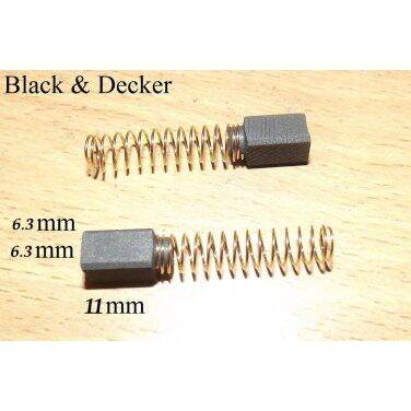 Carbon Brushes For Black & Decker KR500RE Drill - 6x7x13mm Replacement With Cables & Springs
